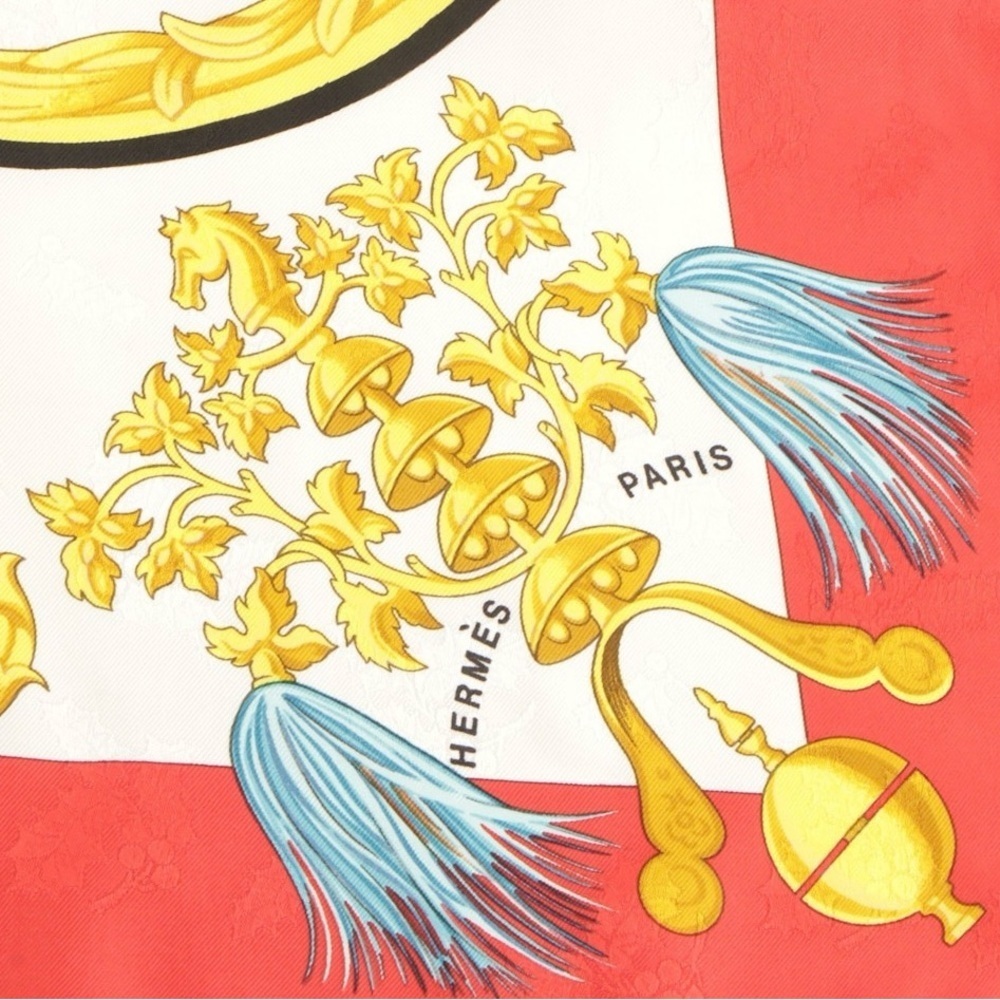 Hermes Plumes et Grelots J. Abadie Vintage Silk Carre 90 Scarf with Box - Picture 5 of 8